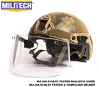 MILITECH Atacs FG Deluxe NIJ IIIA Быстрый пуленепробиваемый шлем и козырек Набор сделок Лесной Камуфляж фотостойкая маска