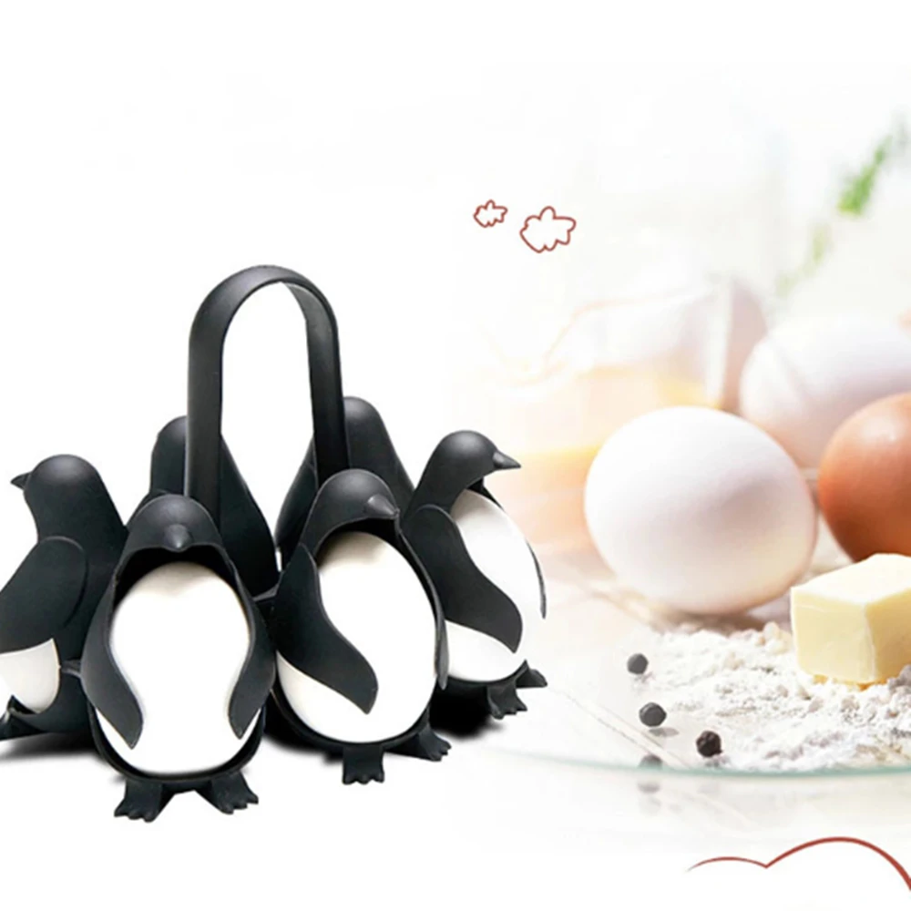 

Quick Egg Cooker Penguin Steamer Steamed Egg Box Egg Storage Rack Kitchen Egg Cooker Boiled Egg Mold Cooking Tools