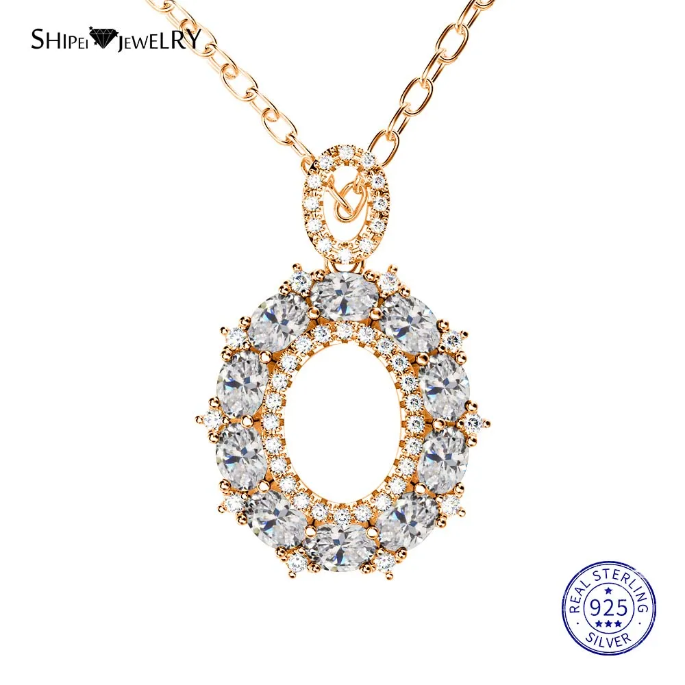 YellowGold-Clear Shipei стерлингового серебра 925 пробы ювелирные изделия Желтое золото розовая, золотая, овальная Сапфировая подвеска ожерелье для женщин Подарок на годовщину - Цвет камня: YellowGold-Clear