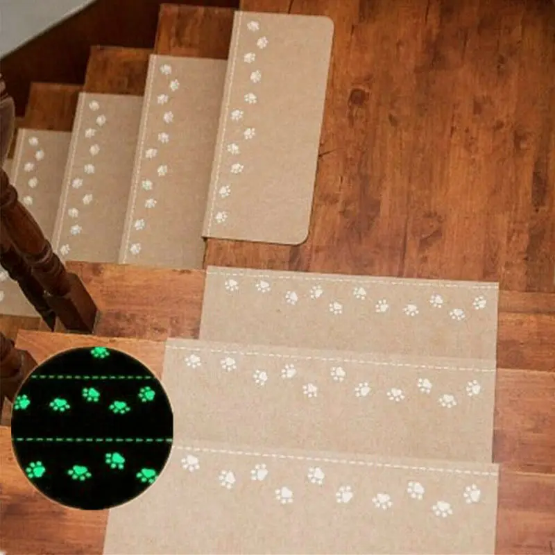 Набор из 13 шт. ковриков для лестницы нескользящий ступенчатый ковер светящийся