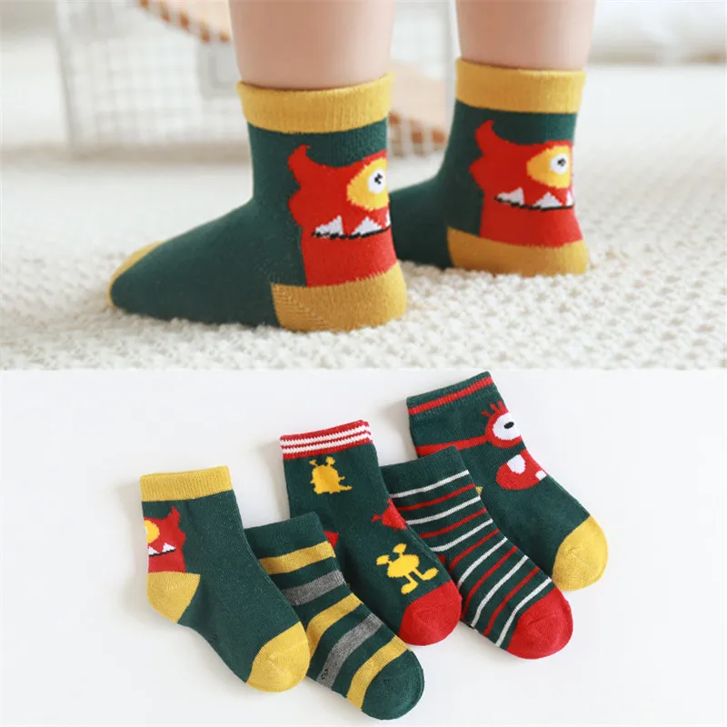 

5 Pairs Baby Stocks Children's Socks Cartoon Boys Girls Tube Socks Cotton Student Sports Kid Socks Tights Stockings Accessories