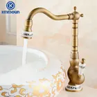 Античный матовый смеситель для раковины, смеситель для раковины в ванную комнату, смеситель из латуни и фарфора, поворотный на 360 градусов 9066AP