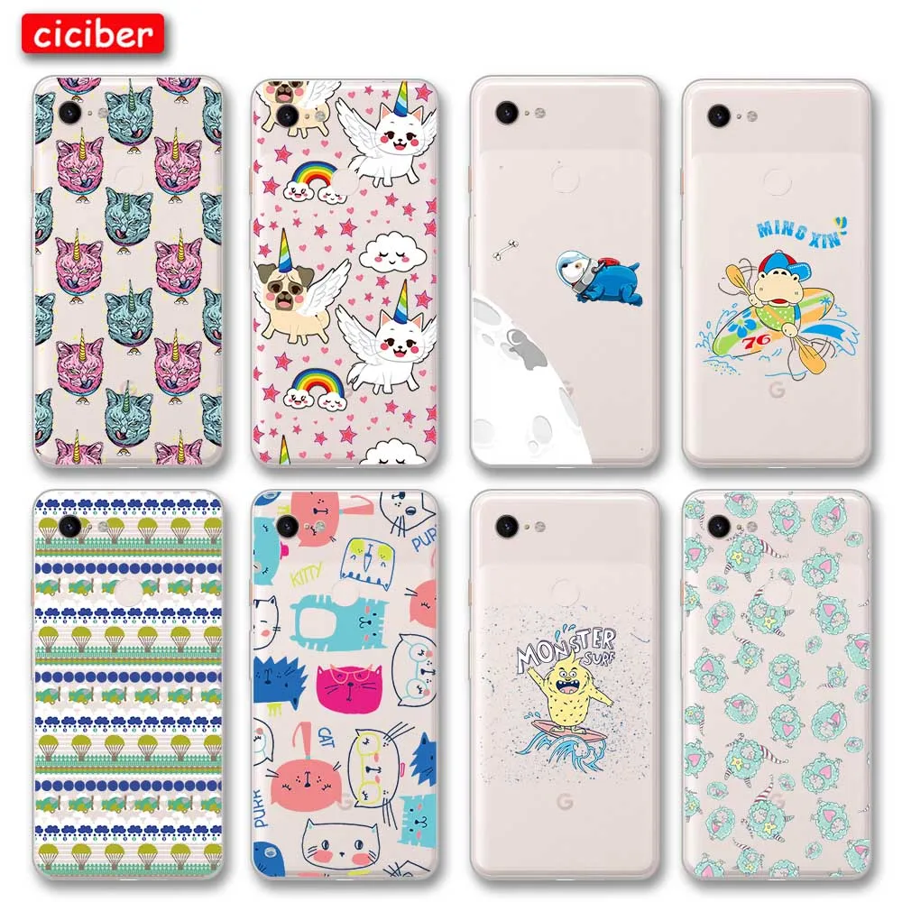 

Unicorn Cat Dog Phone Case For Google Pixel 4 5 3 2 XL Cover for Pixel 3a 4a XL Soft Silicone TPU Shockproof Protect Back Fundas