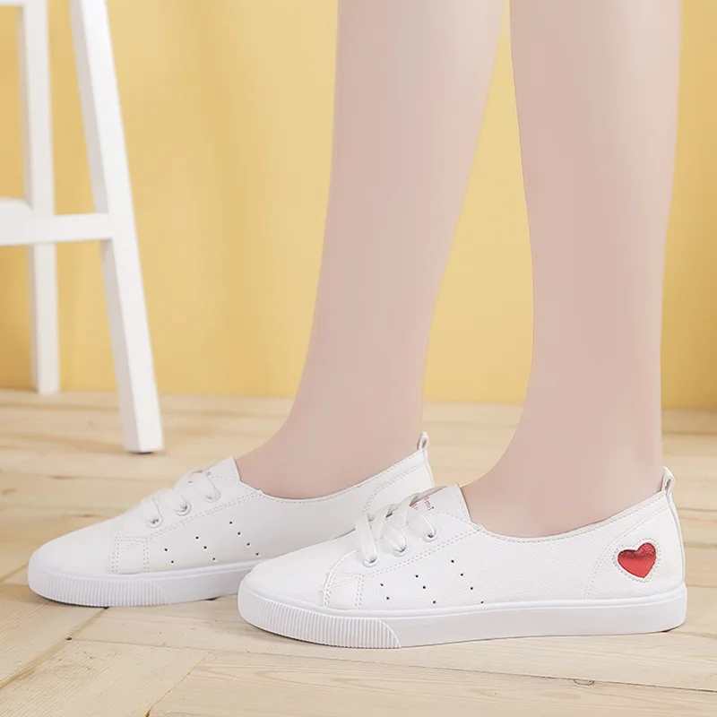 

2018 Breathable Summer Low-Cut Flat Top Shoes Women's Versatile New Style Board Shoes Korean-style Small White Sails Viscose Sho