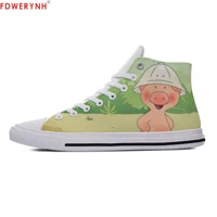 womens customized casual canvas shoes kawaii for wibbly pig high top shoes independent design women breathable custom shoes