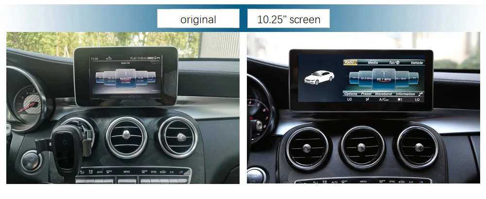 10,25 'Android 4+ 64G сенсорный экран плеер стерео дисплей навигация gps для Mercedes Benz C GLC класс- W205 C253