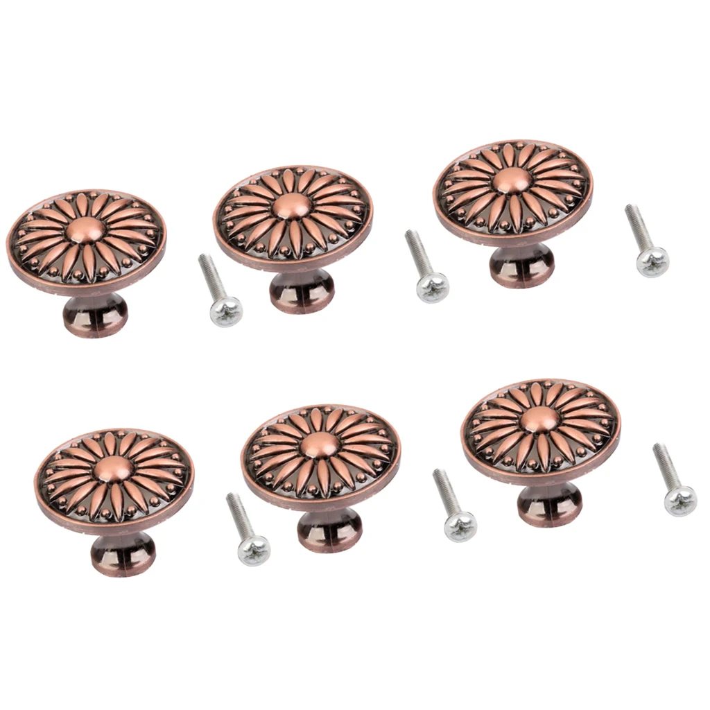 Антикварная медная ручка Шкаф Ящики сервант шкаф дверной ручки 6 штук |