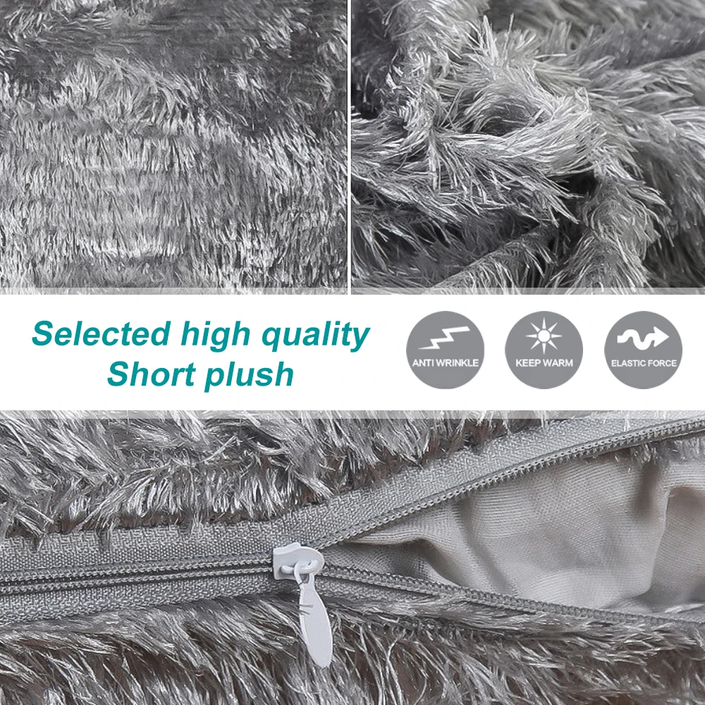 

Soft Plush Fluffy Faux Fur Wholesale Decorative Solid Cushion Cover Throw Pillows For Home Sofa Car Chair Hotel Home Decoration
