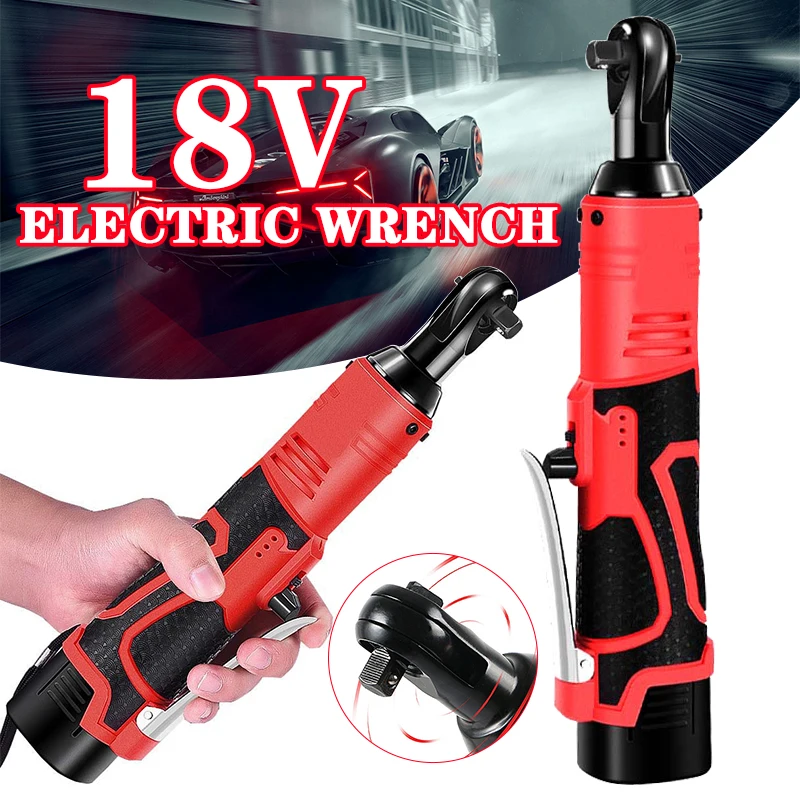 

18V Screwdriver Wrench Electric Wrench Ratchet Wrench Angle Drill Screwdriver to Removal Screw Nut Car Hand Tool Set