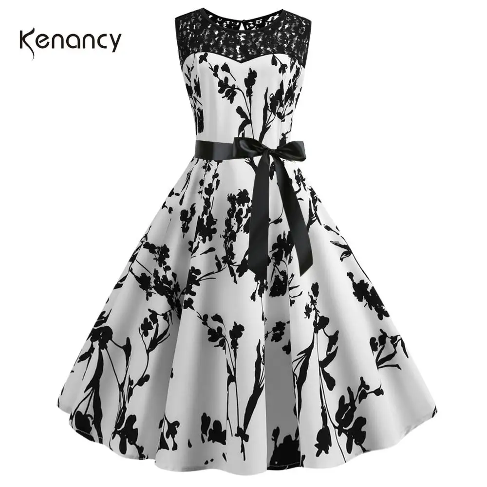 Женское платье с цветочным принтом Kenancy винтажное в стиле ретро 60s|Женские платья|