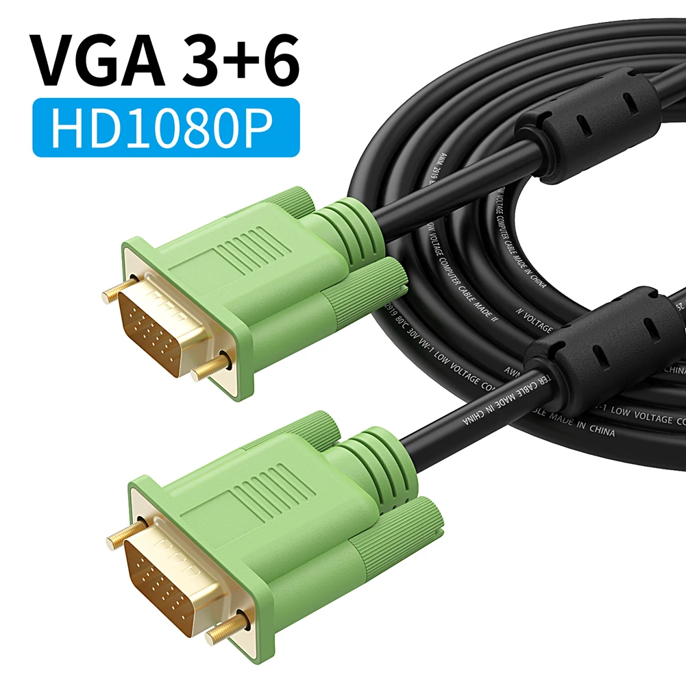 

Кабель VGA для монитора компьютера, ТВ-проектора, совместимый с HDMI-кабелем, 1080P штекер на VGA штекер, видеоконвертер 15 контактов для ПК, компьюте...