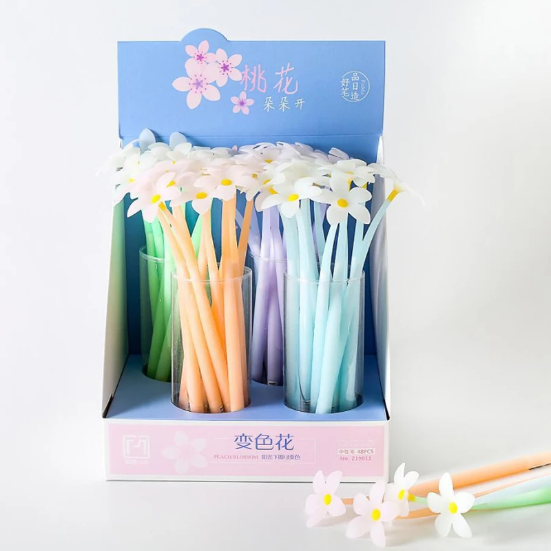 Волшебная ручка! Гелевая ручка с цветком персика которая может менять цвет