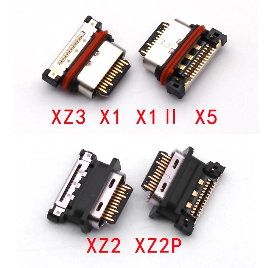 Фото 2 шт., зарядный USB-порт типа C для Sony Xperia XZ2 XZ2P Premium XZ3 X1 X5 X1 II X1II, гибкий кабель, док-разъем №1