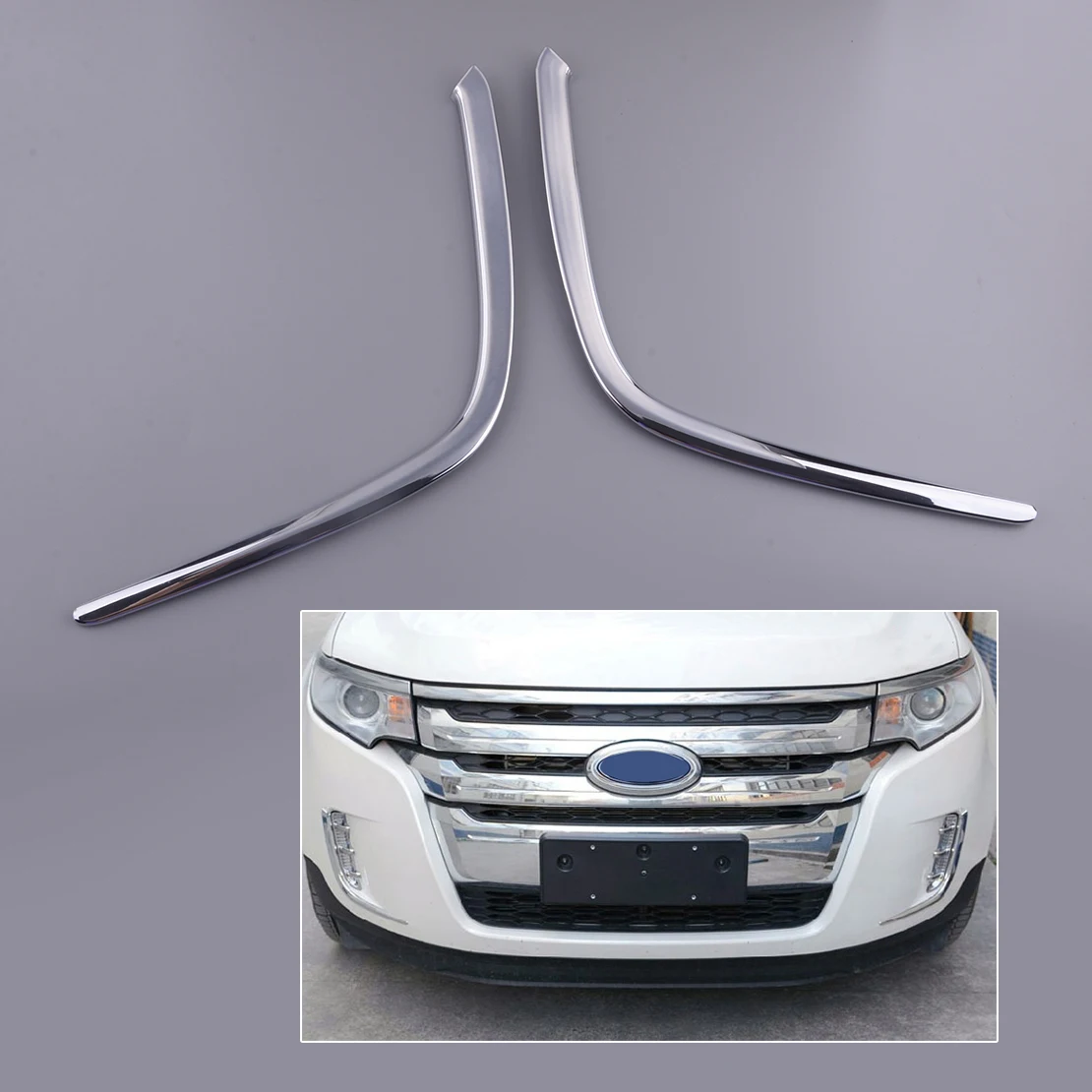 Embellecedor de niebla delantera para coche, cubierta de parachoques, ABS, cromado, plateado, compatible con Ford Edge 2011, 2012, 2013, 2014, 1 par