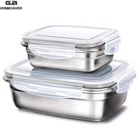 2 pcs lunch bento box kids 304 stainless steel food container leakproof snack presevation fruit storage boxes