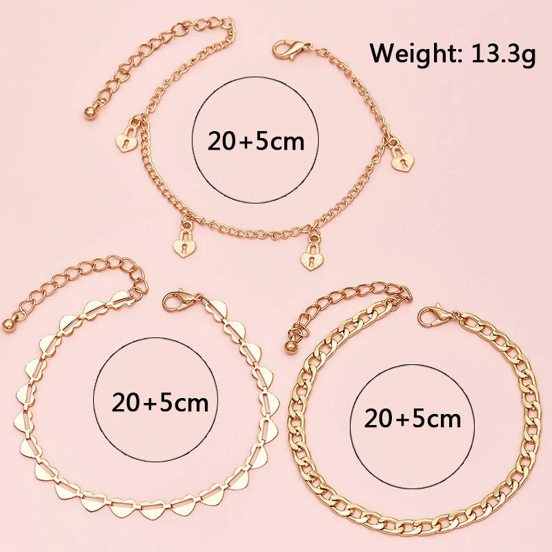 Набор ножных браслетов для женщин 3 шт./компл. | Украшения и аксессуары