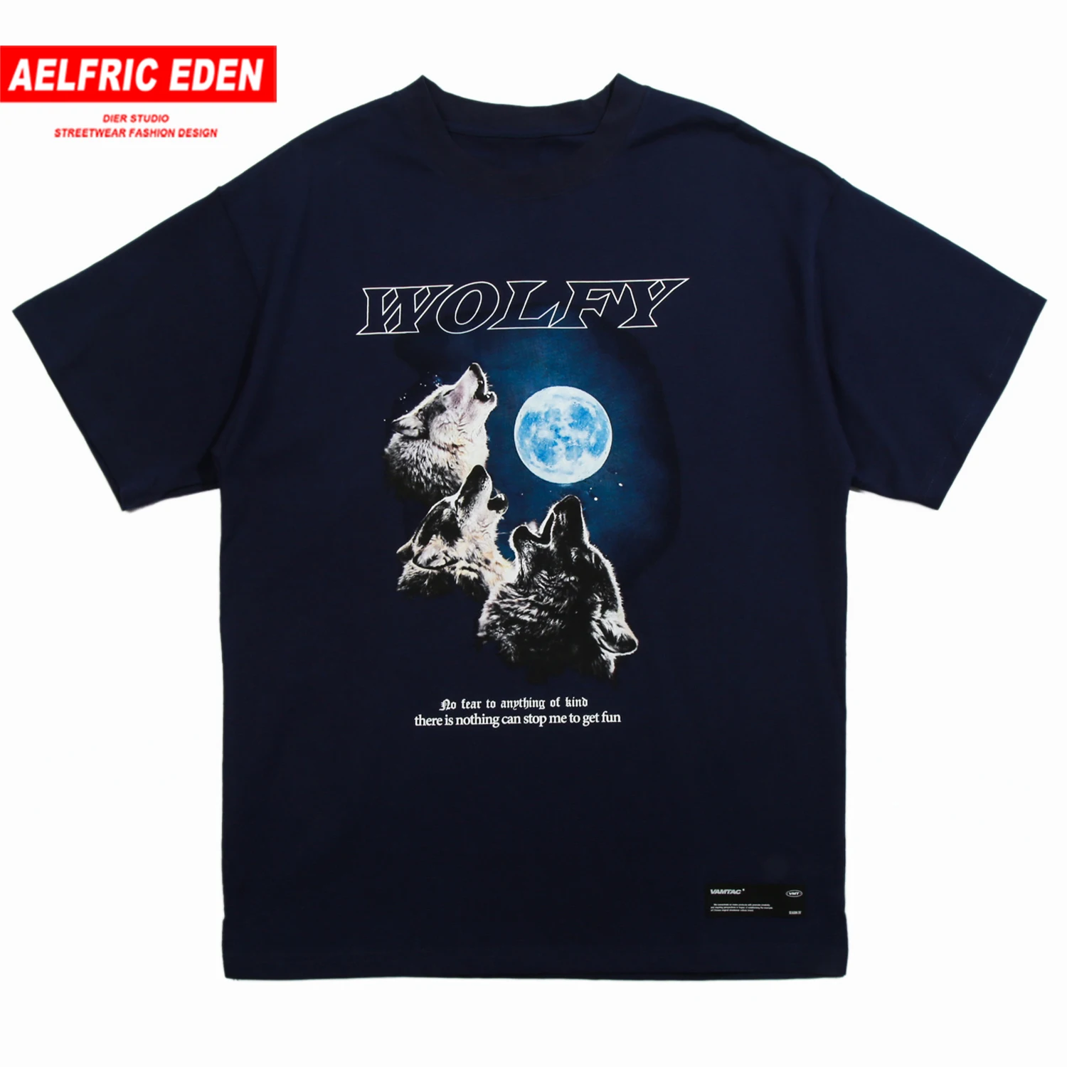 Мужская футболка с коротким рукавом Moon Wolf повседневная хлопковая Футболка