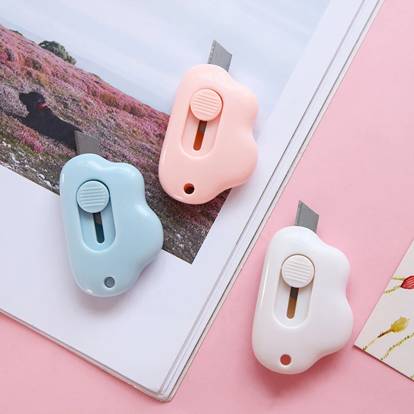 

Portable Cloud Shape Mini Utility Knife Students Stationery Paper Cutting Office Supplies Letter Opener Blade Cutter