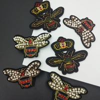 crowns bees sequins pearl rhinestones brooch embroidery patches sew on beading applique clothes shoes bags decoration diy