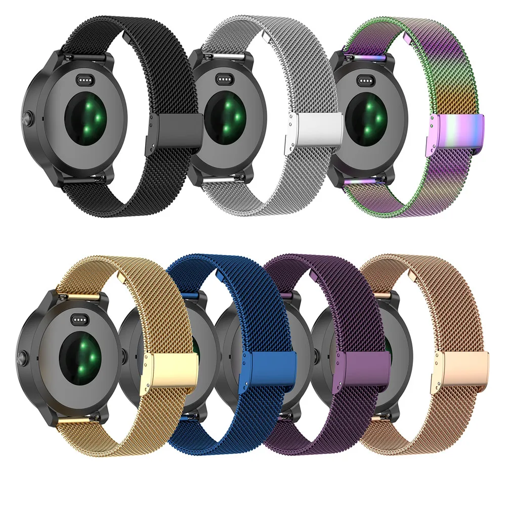 

Universal 20MM Stainless Steel Watch Strap for Samsung Galaxy Watch 42MM/ Galaxy Active For Garmin vivomove Amazfit GTS Watch