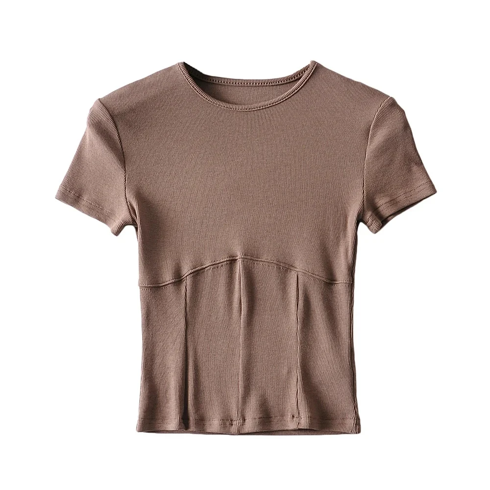 

summer new women Patchwork sexy tee Lady O-Neck thin Fitness top short sleeves Crop T shirts fashion style Brief paragraph tops