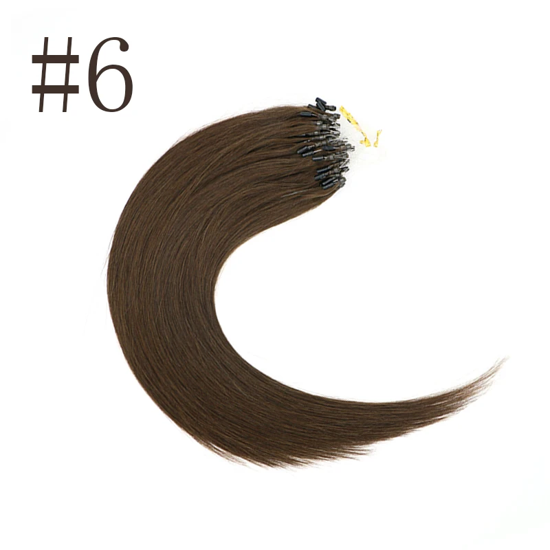 #6 Sindra волосы для наращивания на микро кольцах волосы remy 14-24 дюйма человеческие волосы для наращивания на микро-кольцах - Цвет: #6