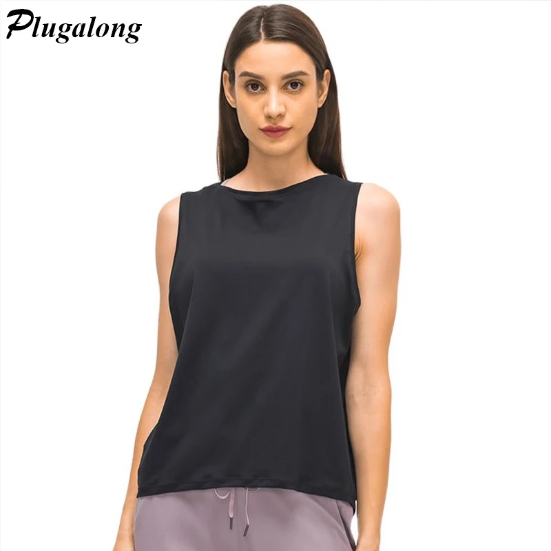 

Solid Sports Tank Tops Women Yoga Shirts Plus Size Sportswear Blouses Running Vests Gym Clothings Oversized Sleeveless Tops