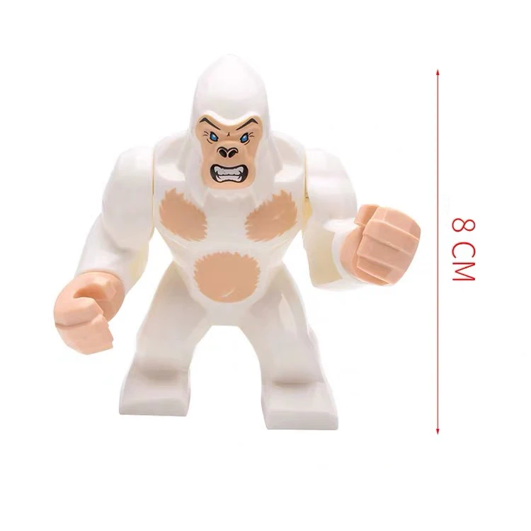 

White Gorilla Animals Building Blocks Brick Horse Crocodile Gorilla Tiger Kids Toys Animal Lockings Figures Assemble