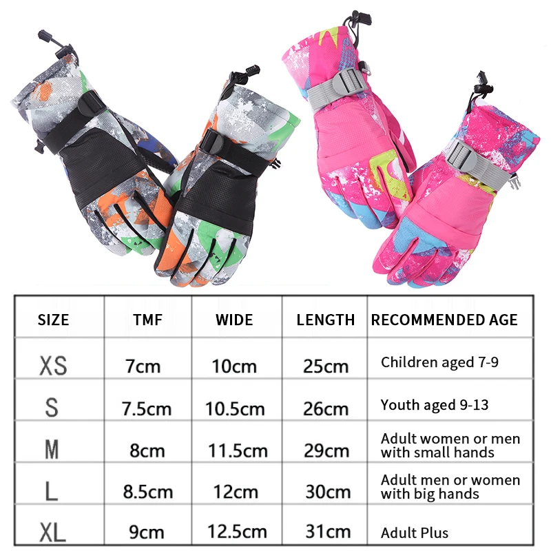 

Touch Screen Ski Gloves Plus Velvet Parent-child Thickened Anti-skid Waterproof Riding Outdoor Climbing Warm Men And Women Glove