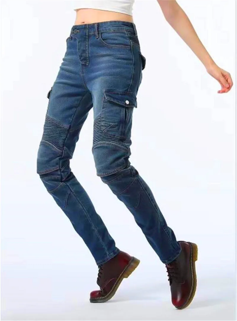 Модные женские противоударные брюки джинсы для езды на мотоцикле мотоциклетные