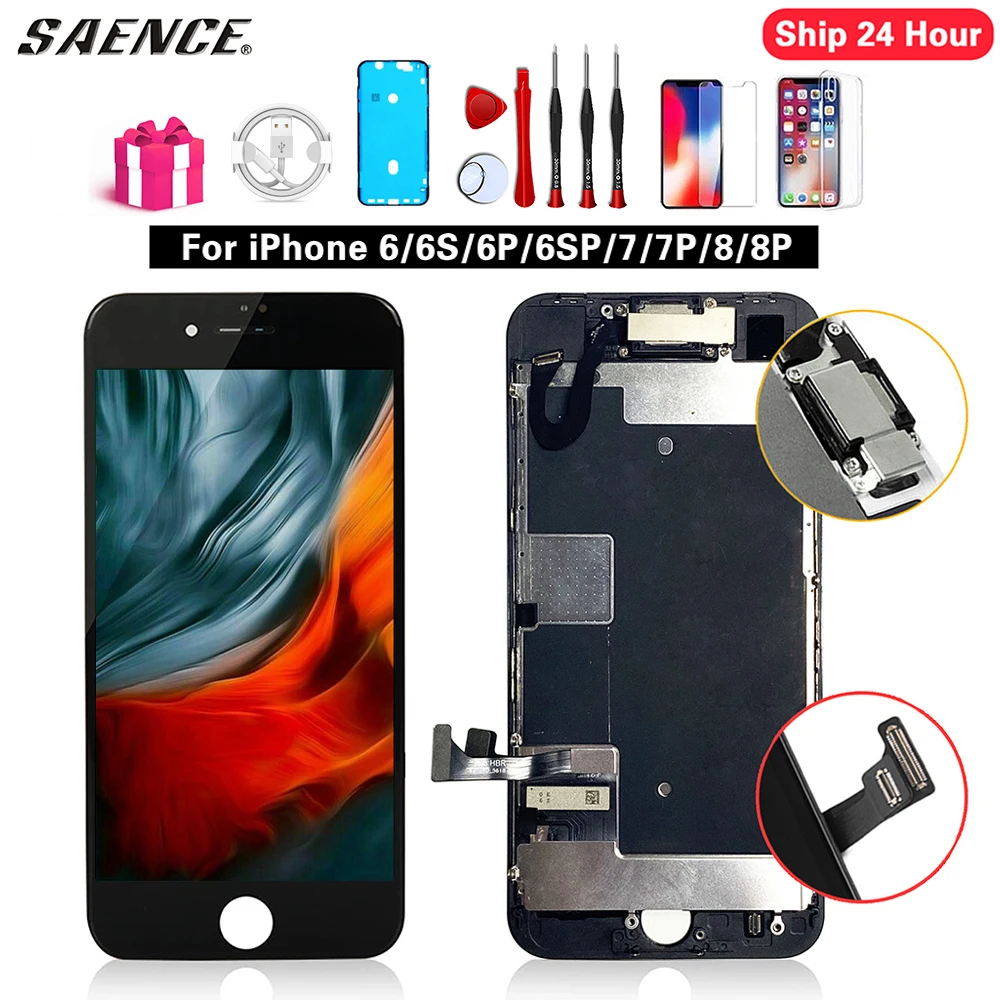 ЖК-дисплей в сборе для iPhone 6 6S 7 8 Plus сенсорный стеклянный экран с дигитайзером