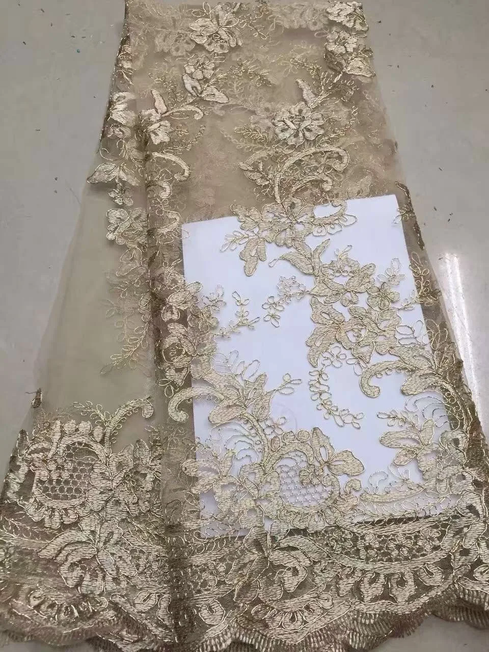 

African Lace Hot Sell Mesh 2016 New Arrival Plain Gold Color African cord Lace/guipure lace Fabrics High Quality D8335