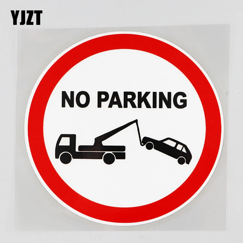 

YJZT 11.6CM×11.6CM Traffic Sign No Parking Decal PVC Car Sticker 12C-0769