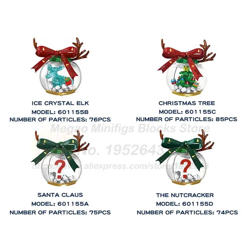 4 pcs/pack MOC Christmas Blind Boxes Santa Claus Ice Elk The Nutcracker Tree Decorations Building Blocks Kids Toys Diy | Игрушки и хобби