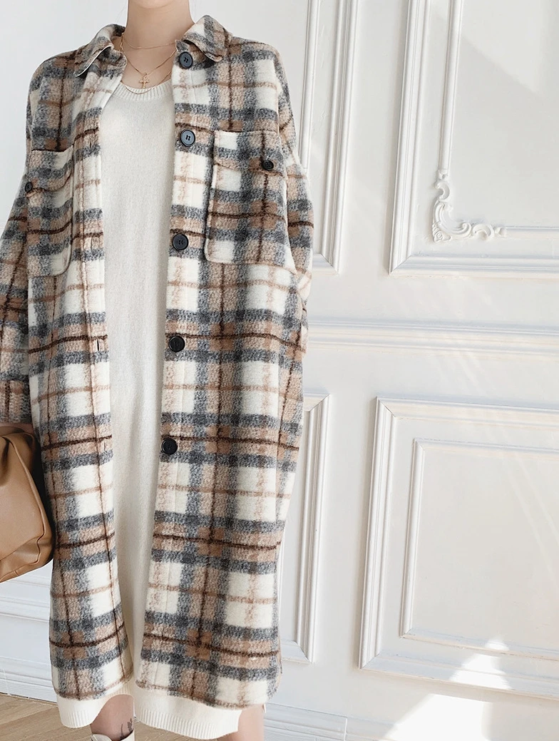 

Женское однобортное пальто цвета хаки, новинка 2021