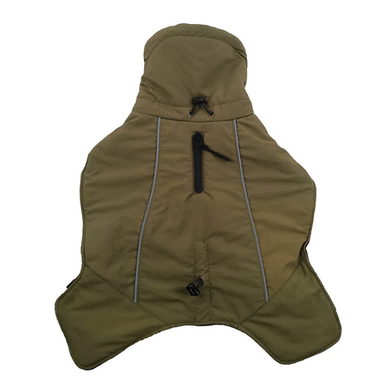 army green Одежда для собак, зимняя уличная Снежная куртка для маленьких, средних и больших собак, утолщенная стеганая теплая куртка для собак, одежда для собак с регулируемой талией - Цвет: army green