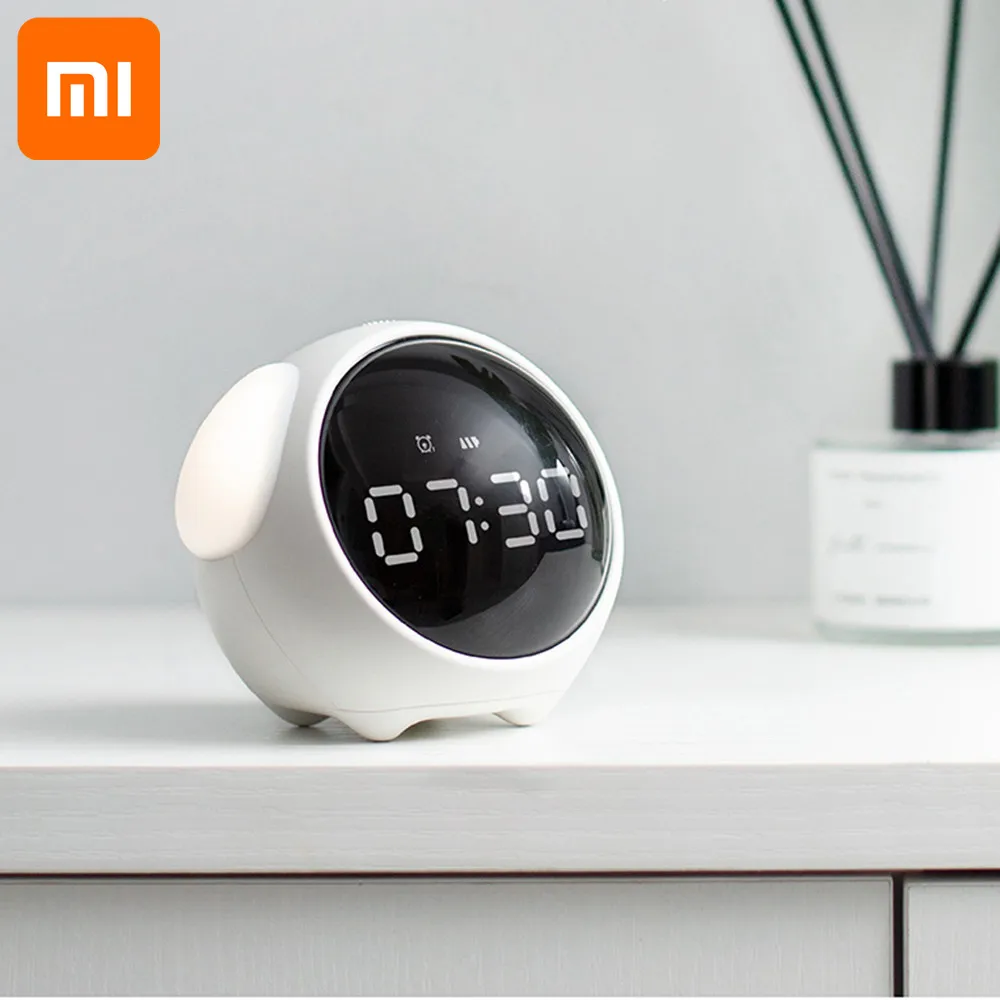 Будильник Xiaomi с милым выражением многофункциональные прикроватные часы