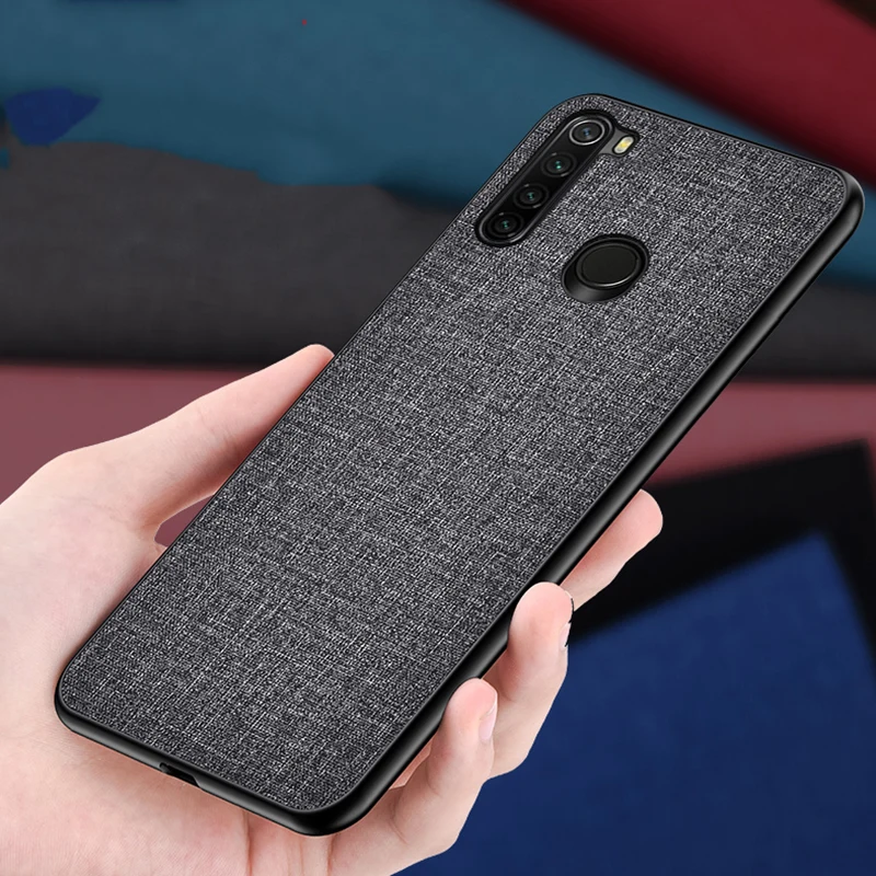 Роскошный тканевый чехол для Xiaomi Redmi Note 8T мягкий из ТПУ с рамкой жесткие