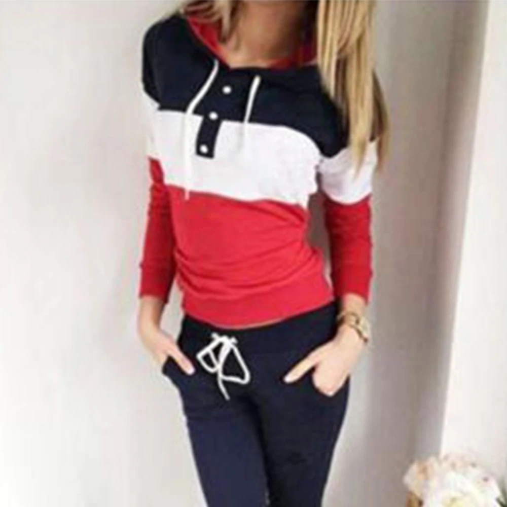 Осенний Женский комплект спортивный костюм 2 предмета толстовка с капюшоном