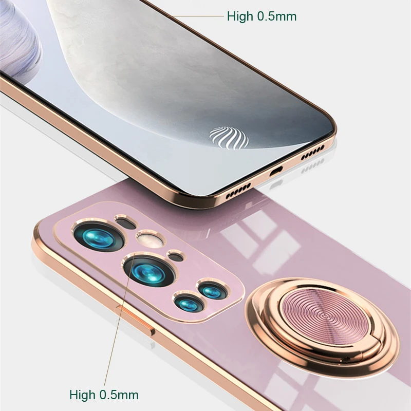 luxury plating soft silicon case for oneplus 9 pro shockproof with magnetic car holder stand phone cover one plus 9 pro oneplus9 free global shipping