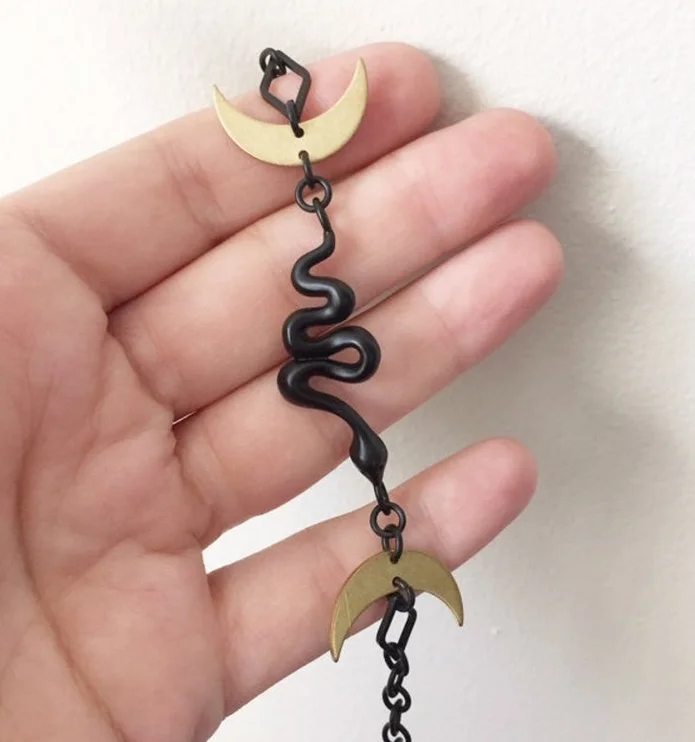 Браслет в виде кобры черный браслет змеи и ведьмы ювелирные изделия регулируемый