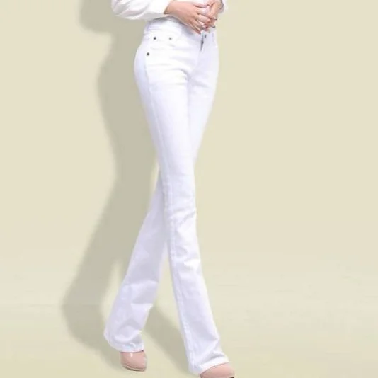 2019 черные белые джинсовые со средней талией джинсы женские весенне осенние брюки