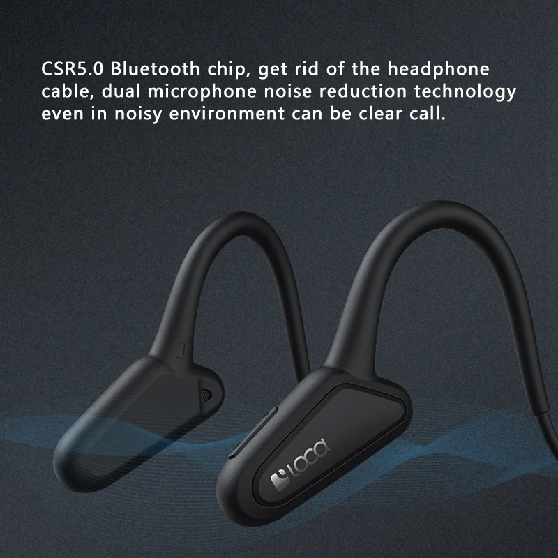 

LOCA Z2 Bone Conduction Bluetooth Headset, Ipx4 Waterproof Wireless Bluetooth Headset for Running, Traveling