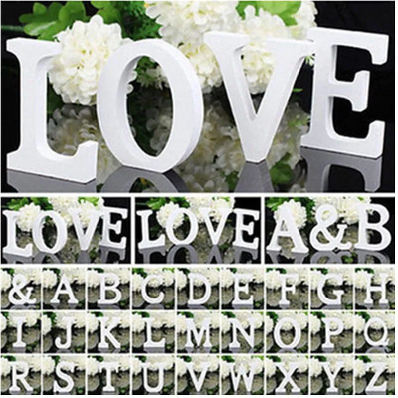 

1Pcs Wedding Decoration DIY Freestanding Wood Wooden Letters Personalised Name Design Birthday Party Decorations Home Decor