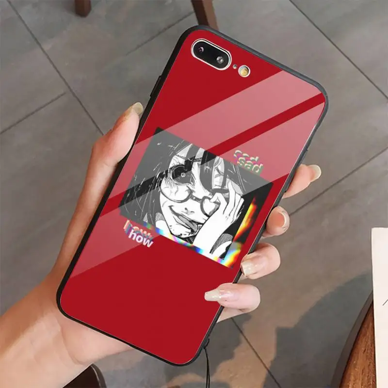 

Sad Japanese Anime Aesthetic Phone Case Tempered glass For iphone 5C 6 6S 7 8 plus X XS XR 11 PRO MAX
