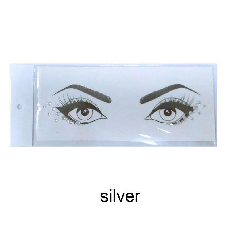 04 silver 1 шт. Европейский Золотой временный тату-наклейки для лица пятно Водонепроницаемый Кристалл веснушки бронзовые глаза Блестки для макияжа флэш-инструменты - Цвет: 04 silver