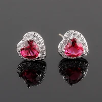 love crystal zircon earrings korean simple earrings 925 silver needle girls temperament earrings