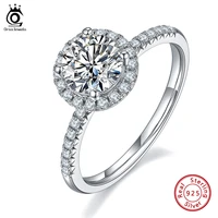 orsa jewels classic 925 sterling silver ring 1 0 carat de color round cut moissanite diamond engagement ring jewelry smr65