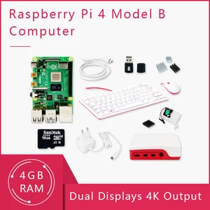 Чехол для Raspberry Pi 4 Model B, плата 4G, кабель Micro HDMI, блок питания с переключателем, с вентилятором, радиаторами