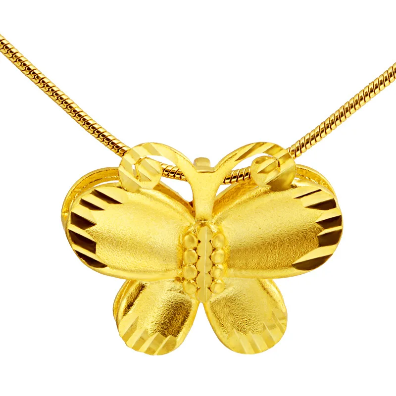 

Fashion Daily Wear 24K Gold Color Symmetrical Butterfly Necklaces for Women Copper Wedding Choker Indian Jewelry Valentine Gifts